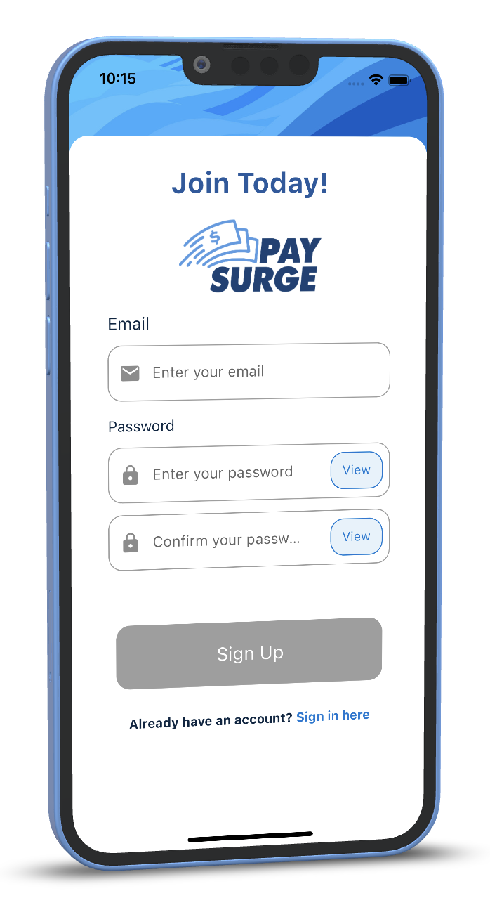 PaySurge mobile app preview